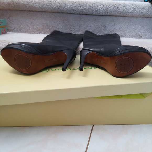 Maxstudio Apres KneeHigh leather stiletto Platform Size 6 - EUC - Picture 6 of 12